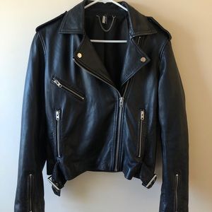 Topshop Real Leather Biker Jacket